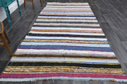El yapımı vintage halı 170x361 cm oryantal desenli yün - detay görünümü