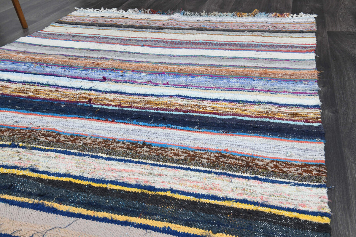El yapımı vintage halı 170x361 cm oryantal desenli yün - desen detayı