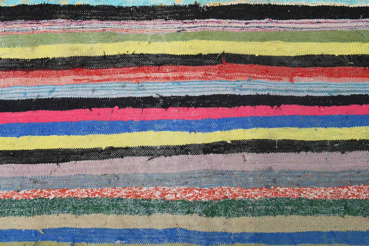 El yapımı vintage halı 150x277 cm oryantal desenli yün - üstten görünüm