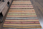 El yapımı vintage halı 165x279 cm oryantal desenli yün - detay görünümü