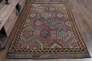 El yapımı vintage halı 170x272 cm oryantal desenli yün - detay görünümü