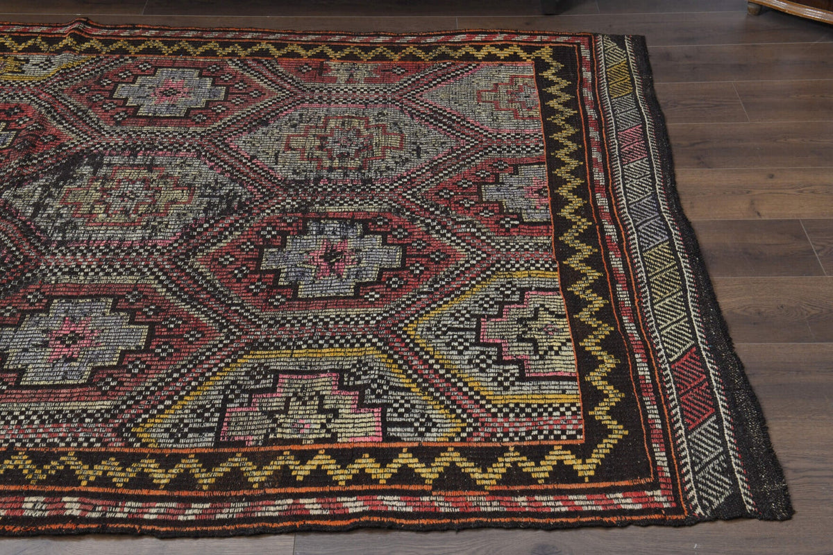 El yapımı vintage halı 170x272 cm oryantal desenli yün - farklı açıdan görünüm