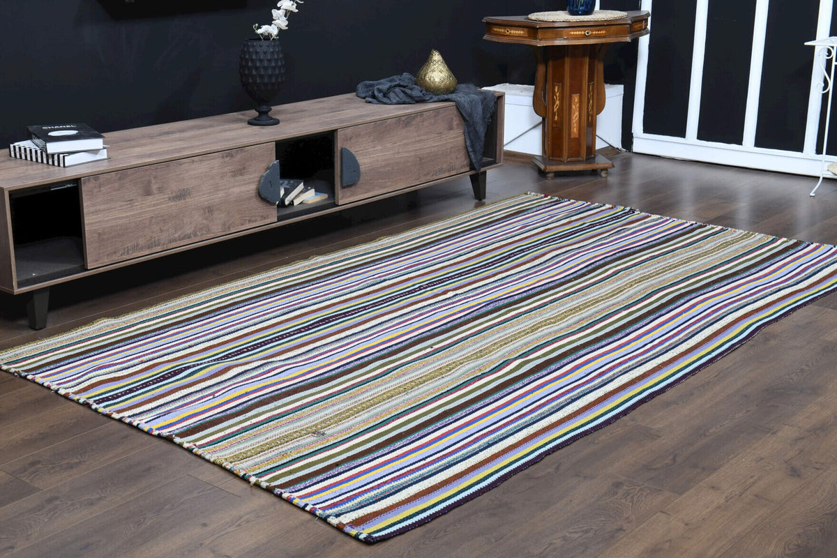 Turkish Flatweave Vintage Area Rug