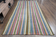 1960'lardan Anadolu kökenli çizgili el dokuma vintage kilim, 184x347 cm