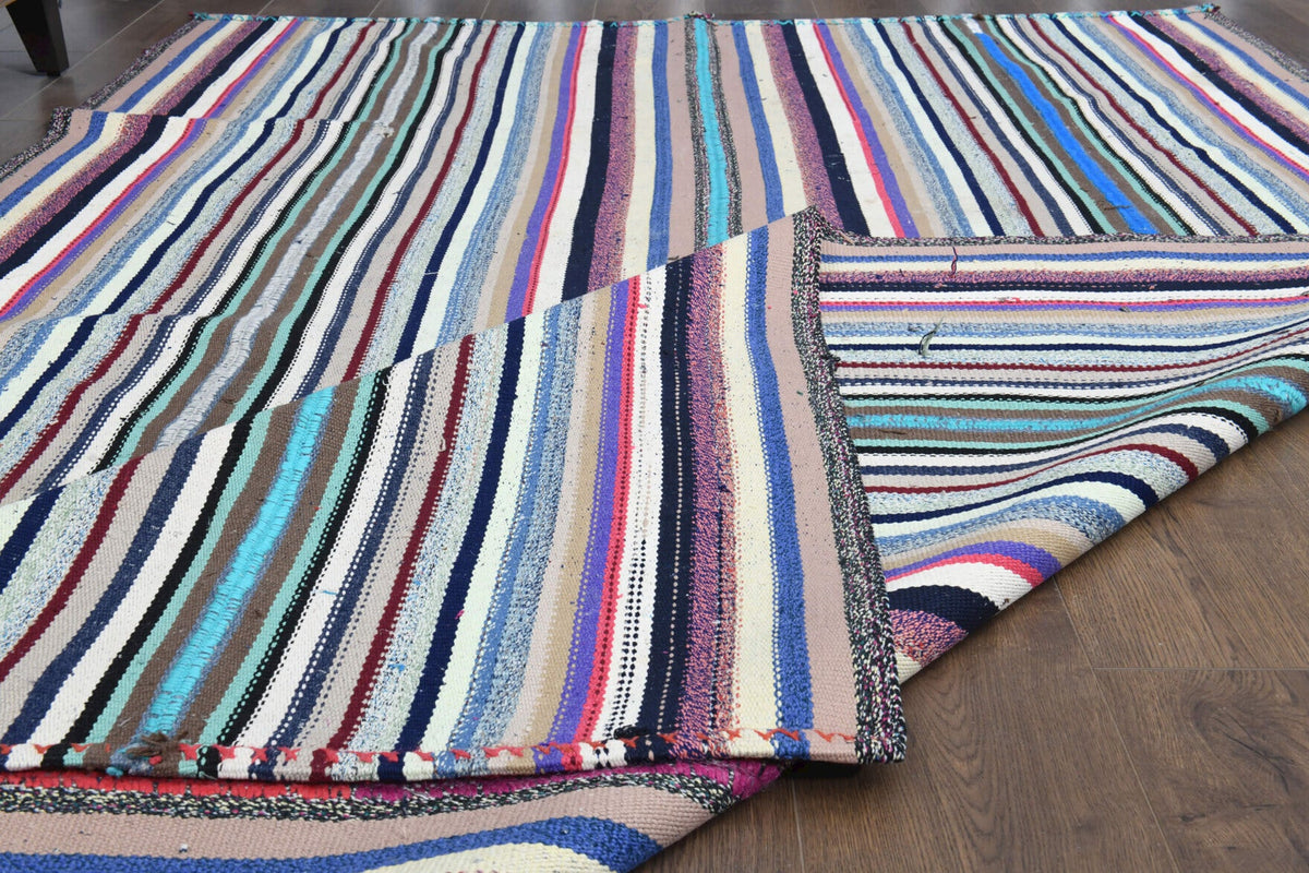 Turkish Vintage Area Kilim Rug
