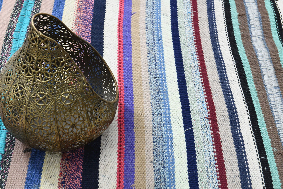 Turkish Vintage Area Kilim Rug