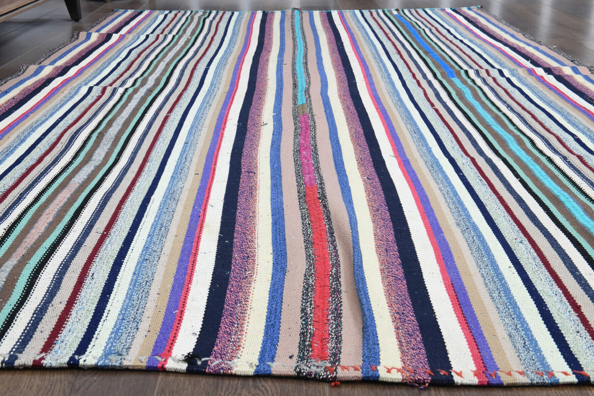 Turkish Vintage Area Kilim Rug