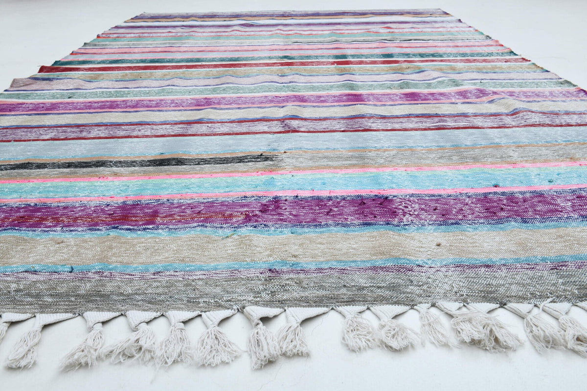 Turkish Vintage Area Kilim Rug