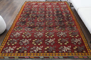 1960'lardan Anadolu kökenli ikat desenli el dokuma vintage kilim, 191x297 cm