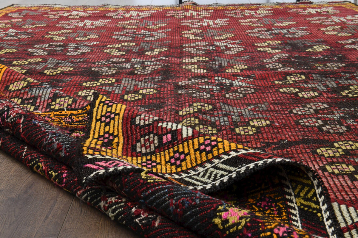 Turkish Vintage Area Kilim Rug