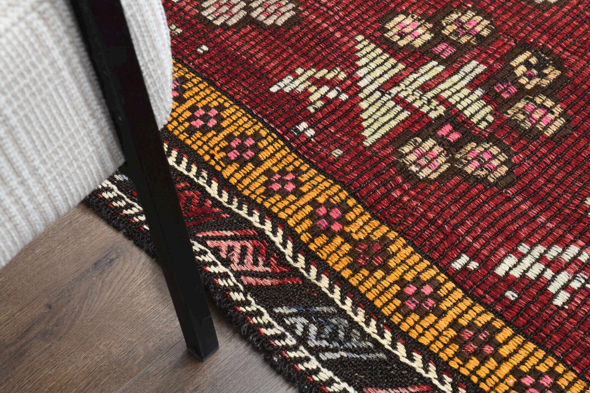 Turkish Vintage Area Kilim Rug