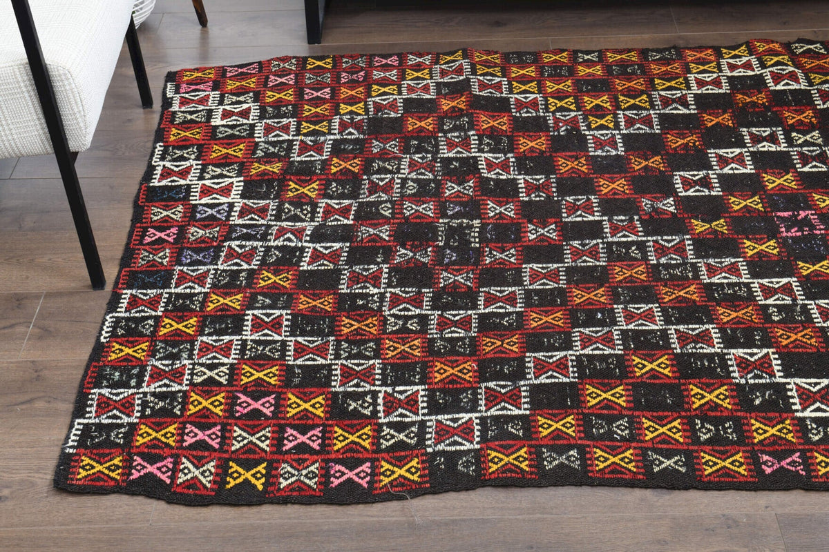 Turkish Vintage Area Kilim Rug