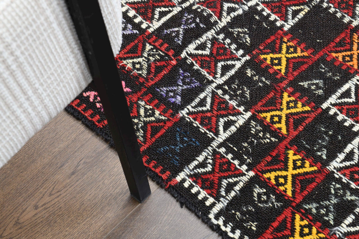 Turkish Vintage Area Kilim Rug