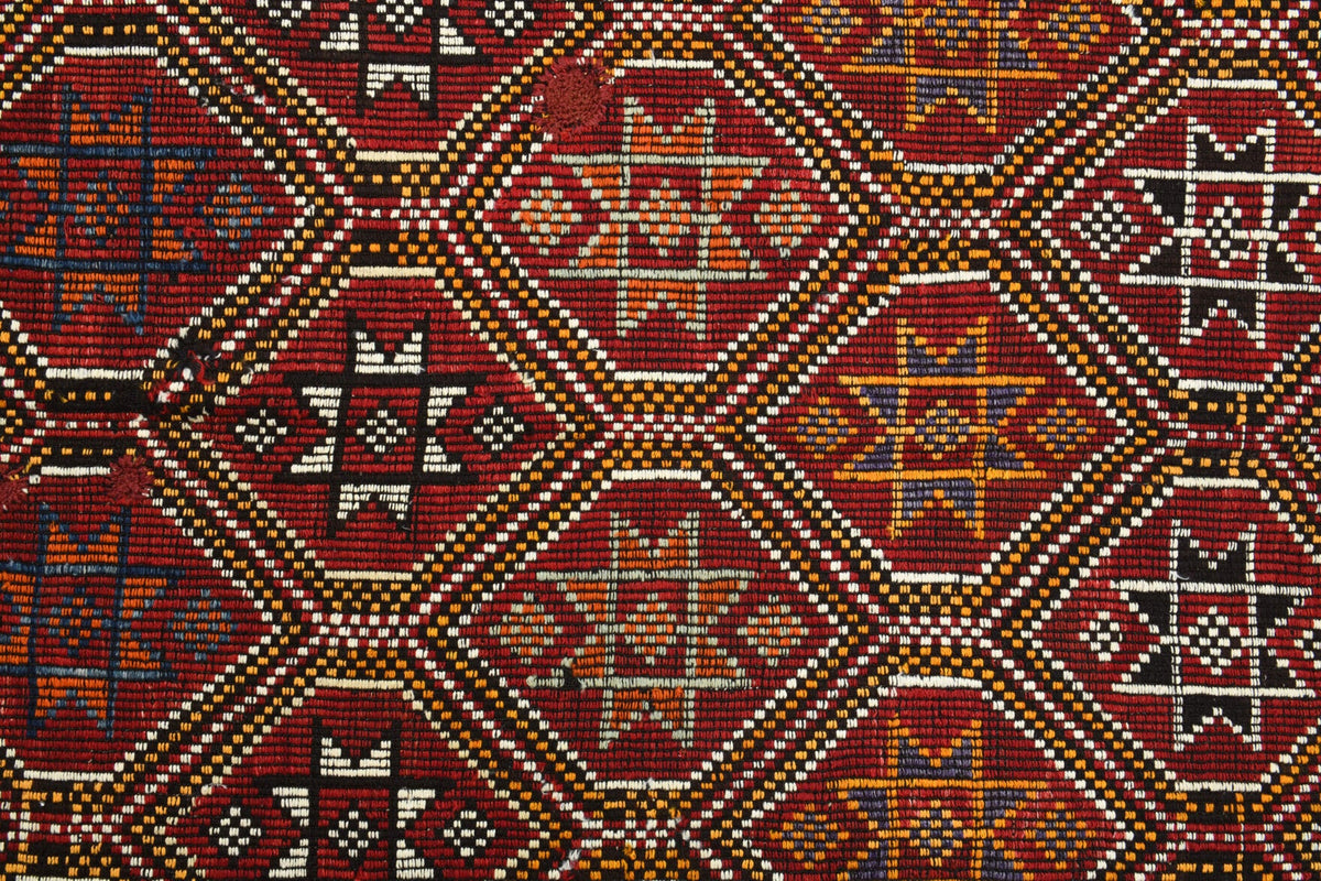 Royal Red Vintage Turkish Kilim Rug
