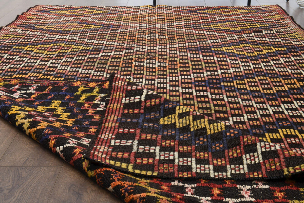 Turkish Vintage Area Kilim Rug