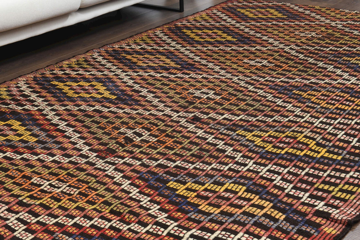 Turkish Vintage Area Kilim Rug