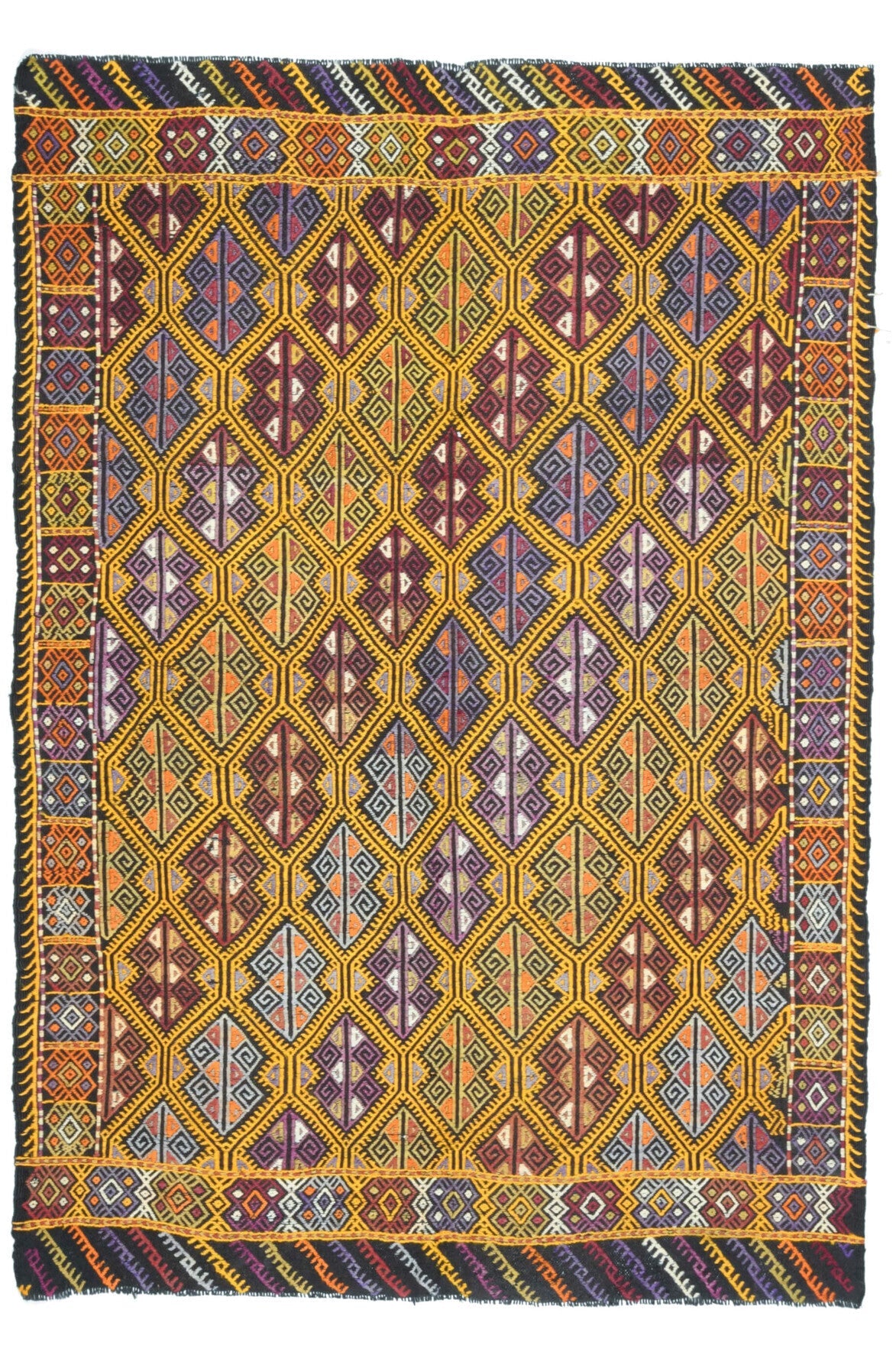 Turkish Vintage Area Kilim Rug