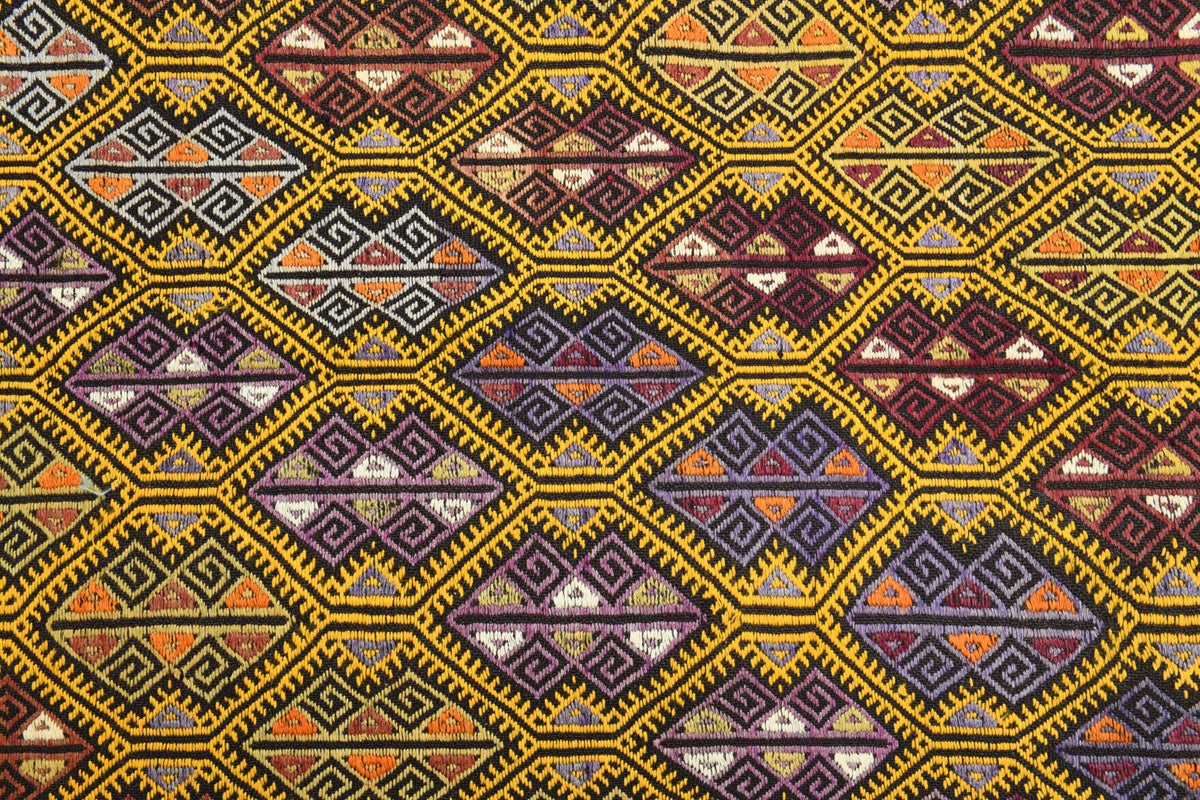 Turkish Vintage Area Kilim Rug