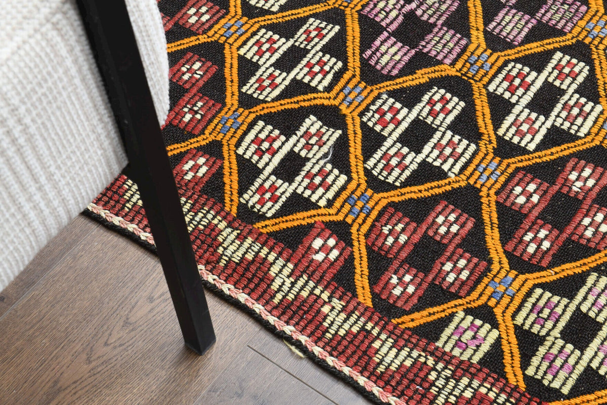 Turkish Vintage Area Kilim Rug