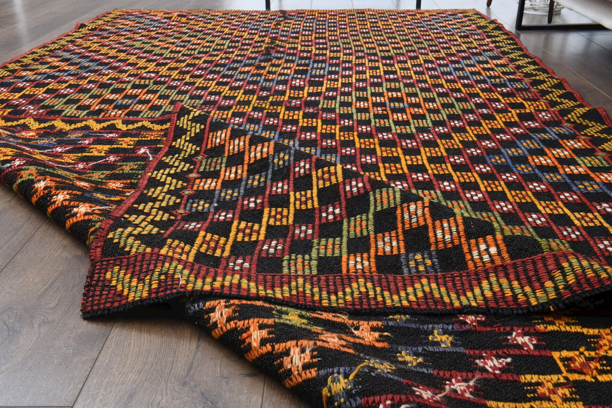 Turkish Vintage Area Kilim Rug