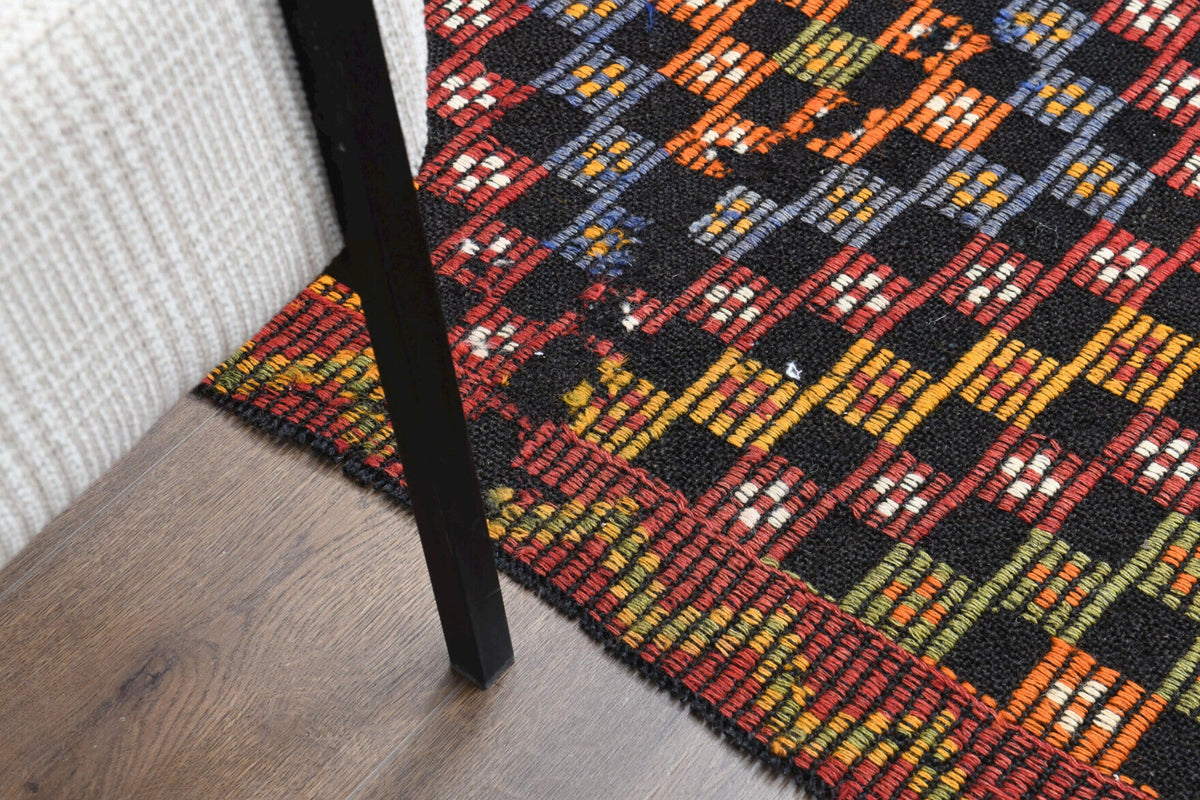 Turkish Vintage Area Kilim Rug