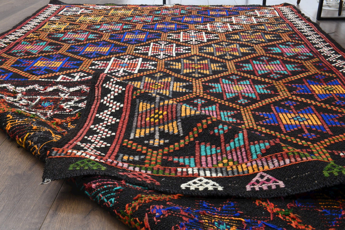 Turkish Vintage Area Kilim Rug
