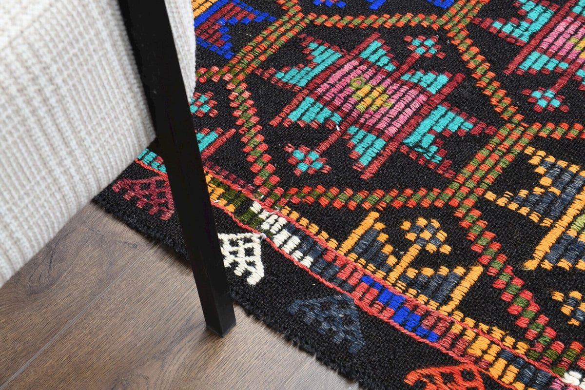 Turkish Vintage Area Kilim Rug