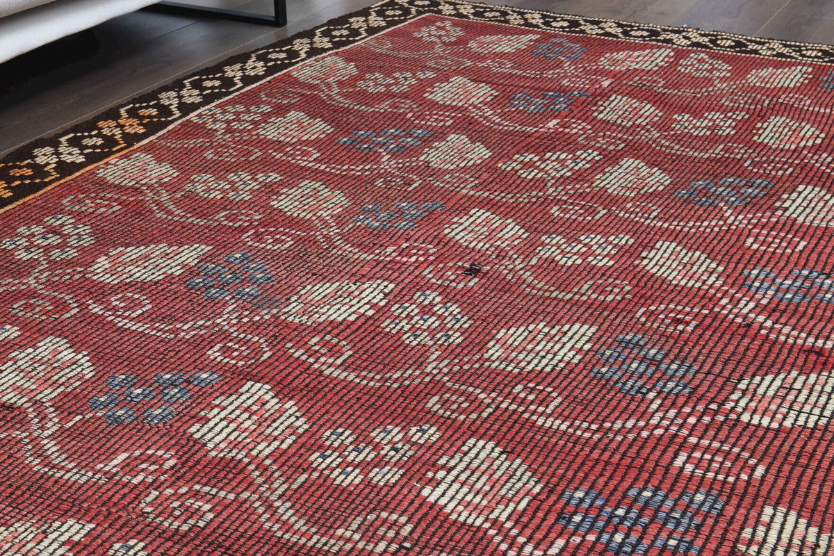 Turkish Vintage Area Kilim Rug