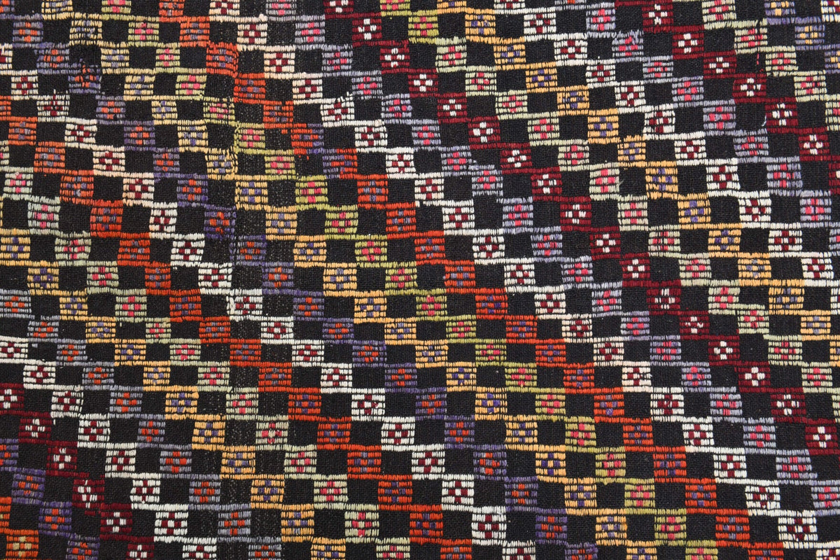 El yapımı vintage halı 183x290 cm i̇kat desenli yün - mekan görünümü
