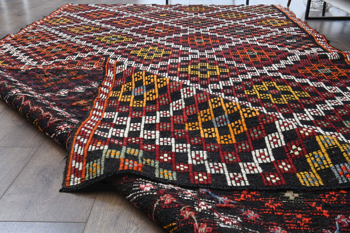 Turkish Vintage Area Kilim Rug