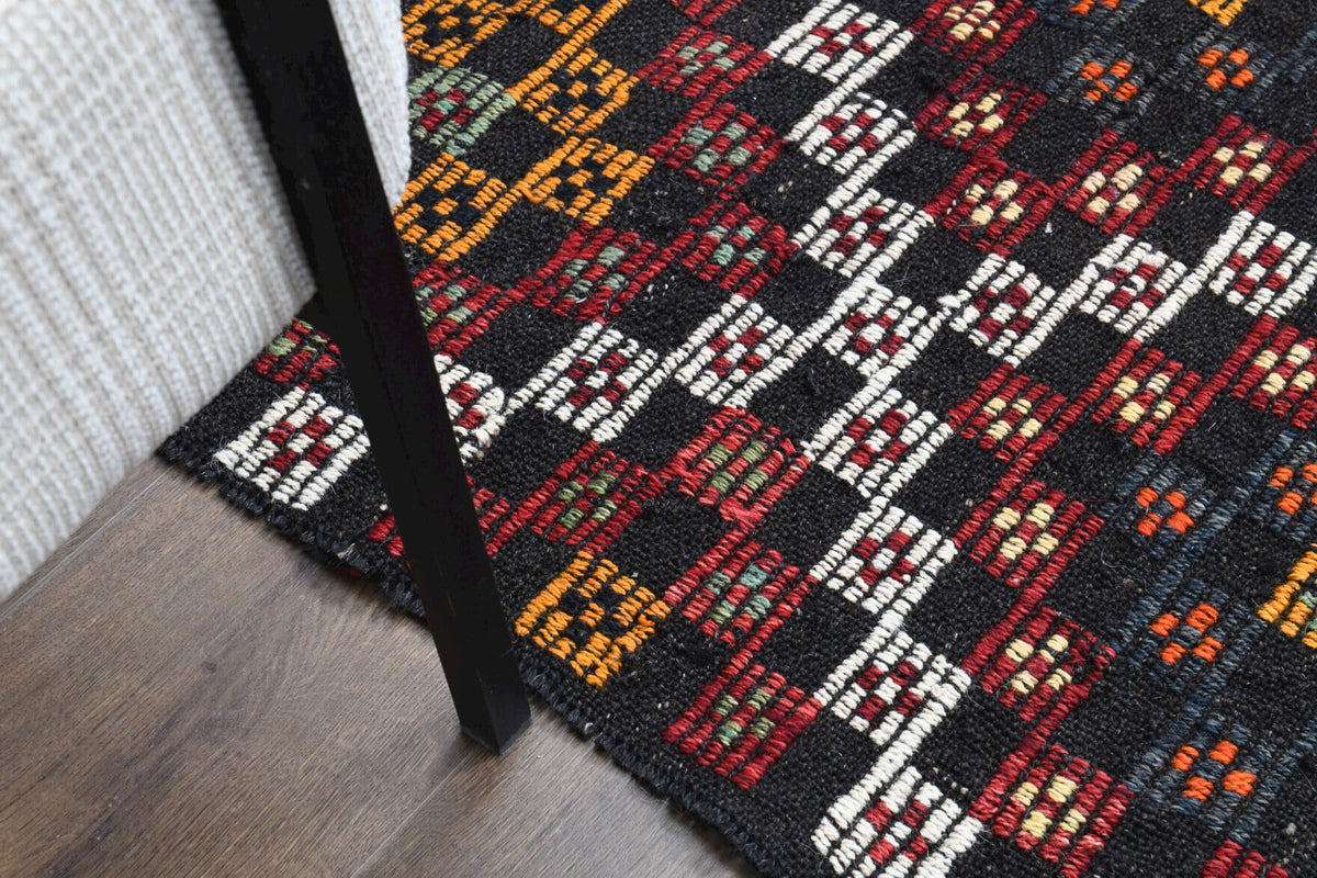 Turkish Vintage Area Kilim Rug