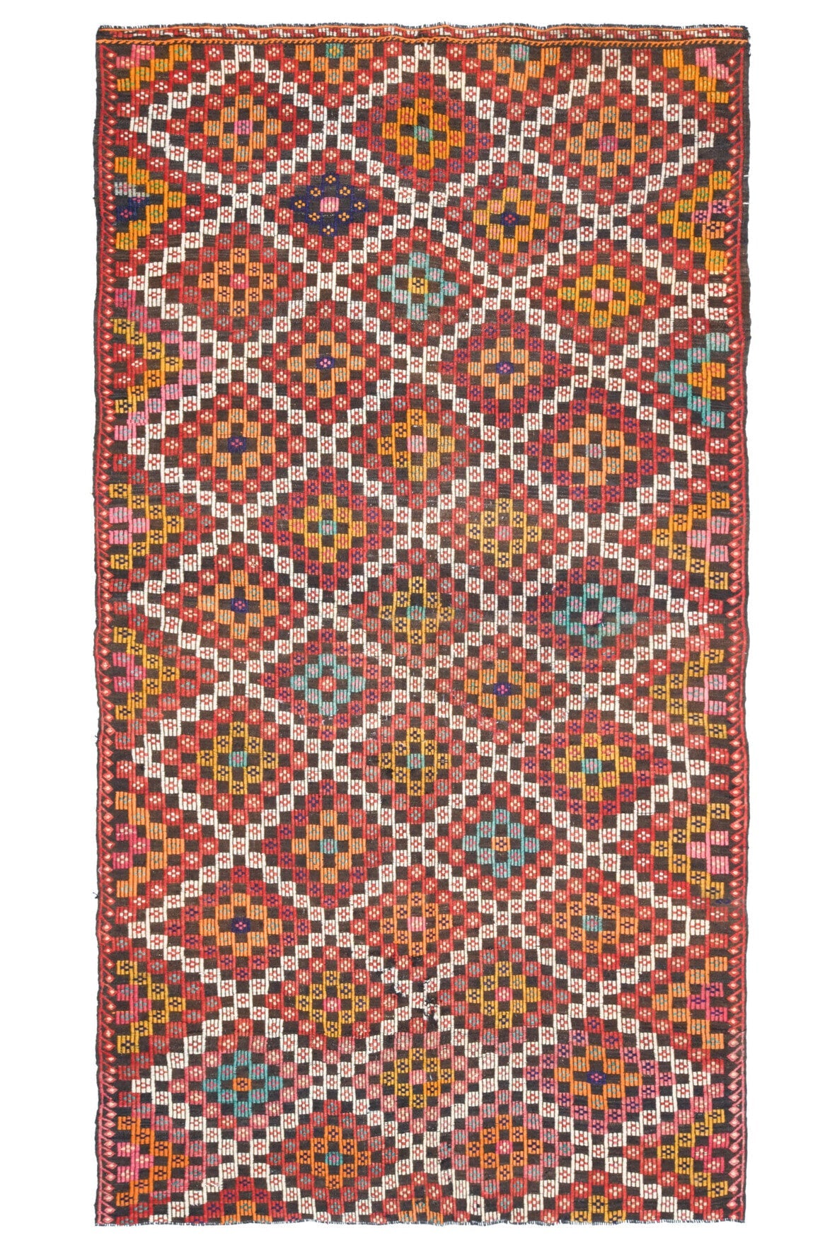 Turkish Vintage Area Kilim Rug