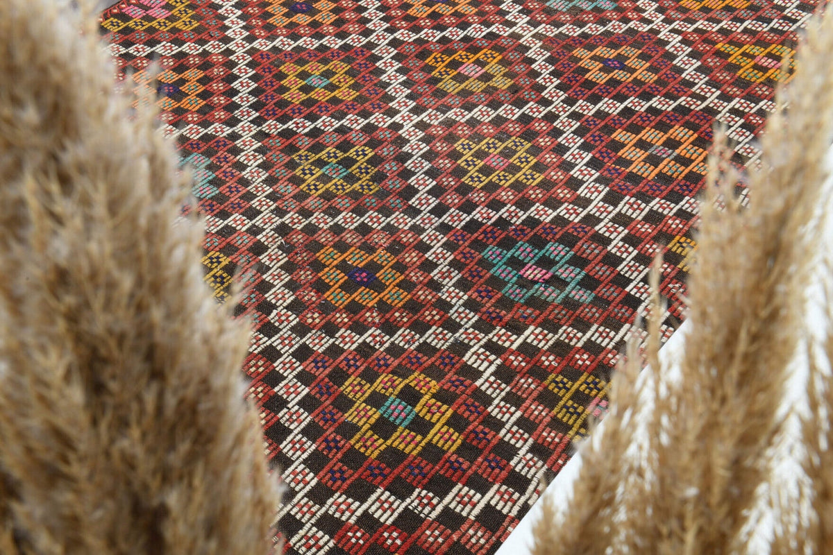 Turkish Vintage Area Kilim Rug