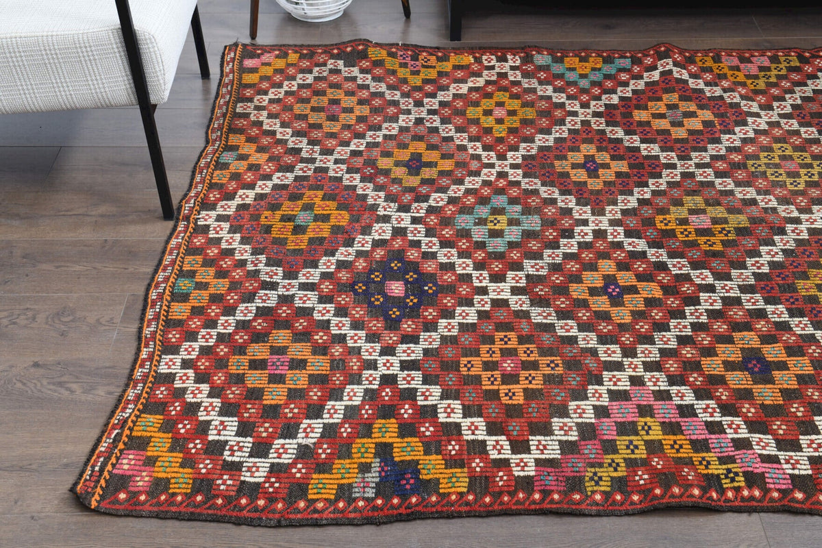 Turkish Vintage Area Kilim Rug