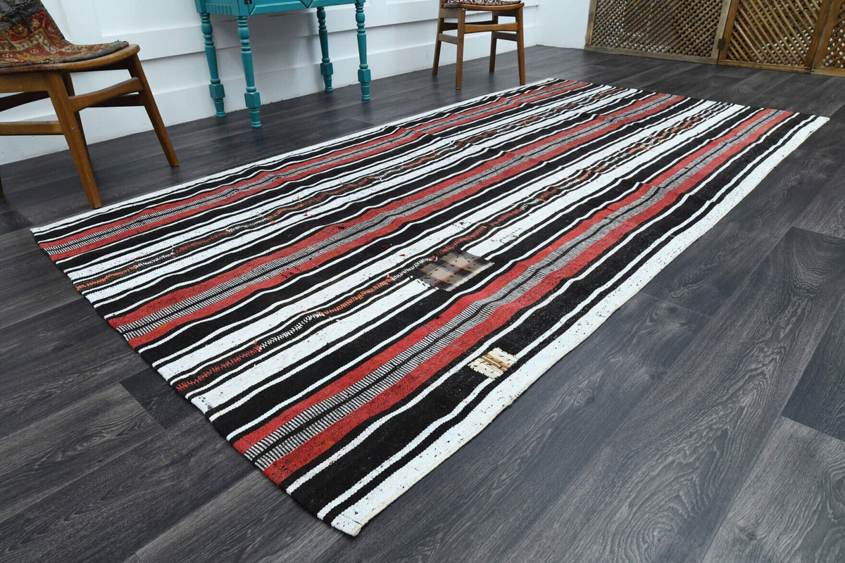 Turkish Vintage Area Kilim Rug