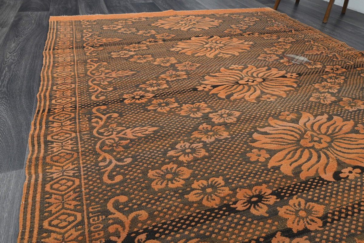 El yapımı vintage halı 178x264 cm i̇kat desenli yün - desen detayı
