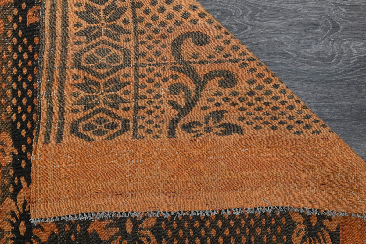 El yapımı vintage halı 178x264 cm i̇kat desenli yün - üstten görünüm
