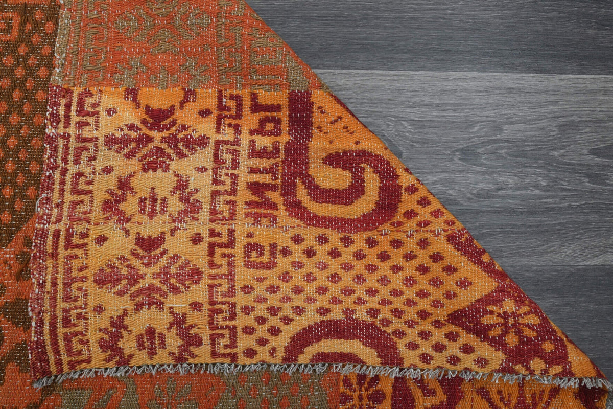 El yapımı vintage halı 183x287 cm tribal desenli yün - mekan görünümü