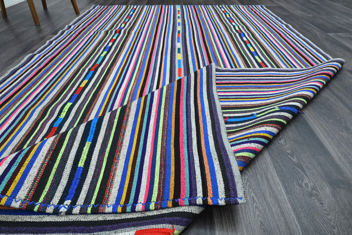 Turkish Vintage Area Kilim Rug