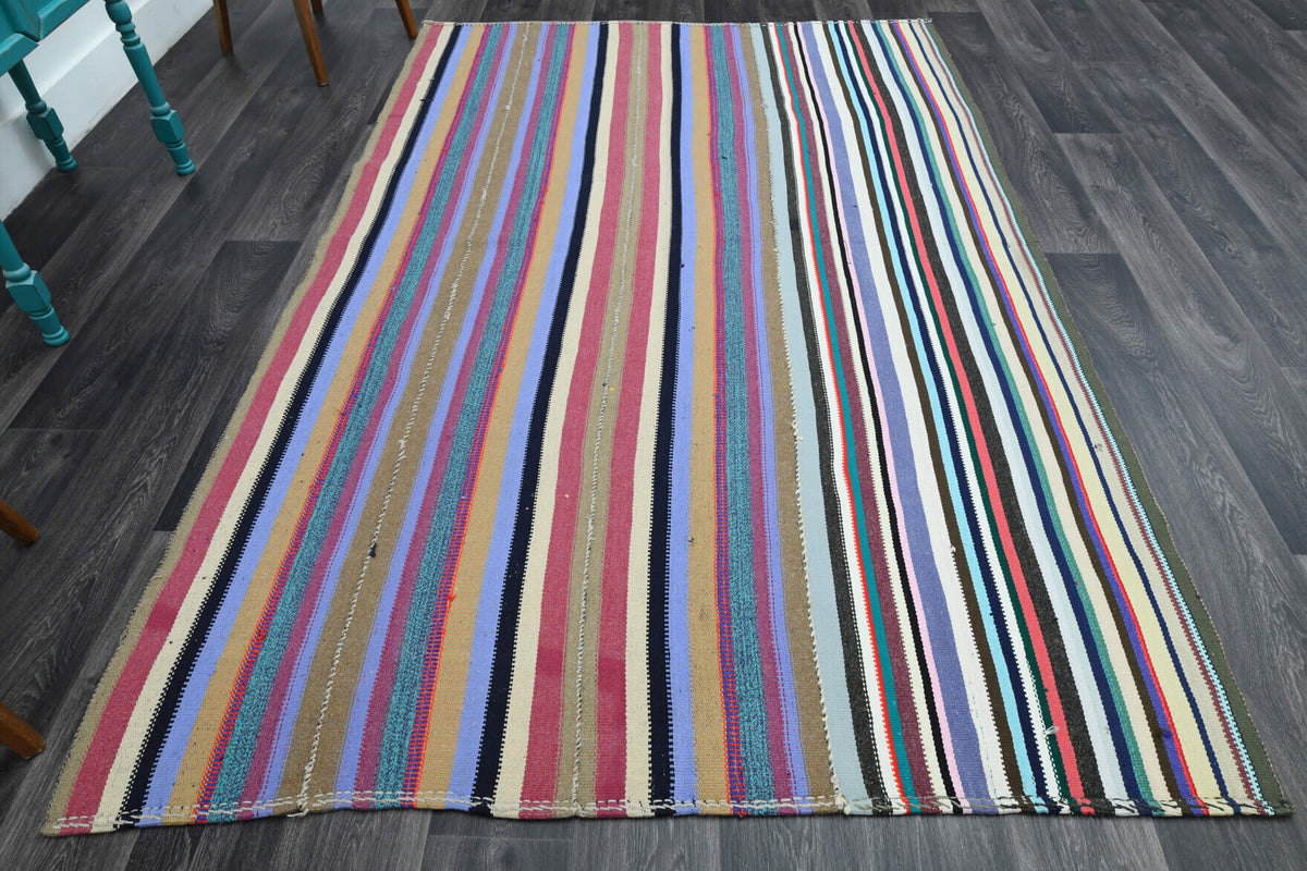 Turkish Vintage Area Kilim Rug