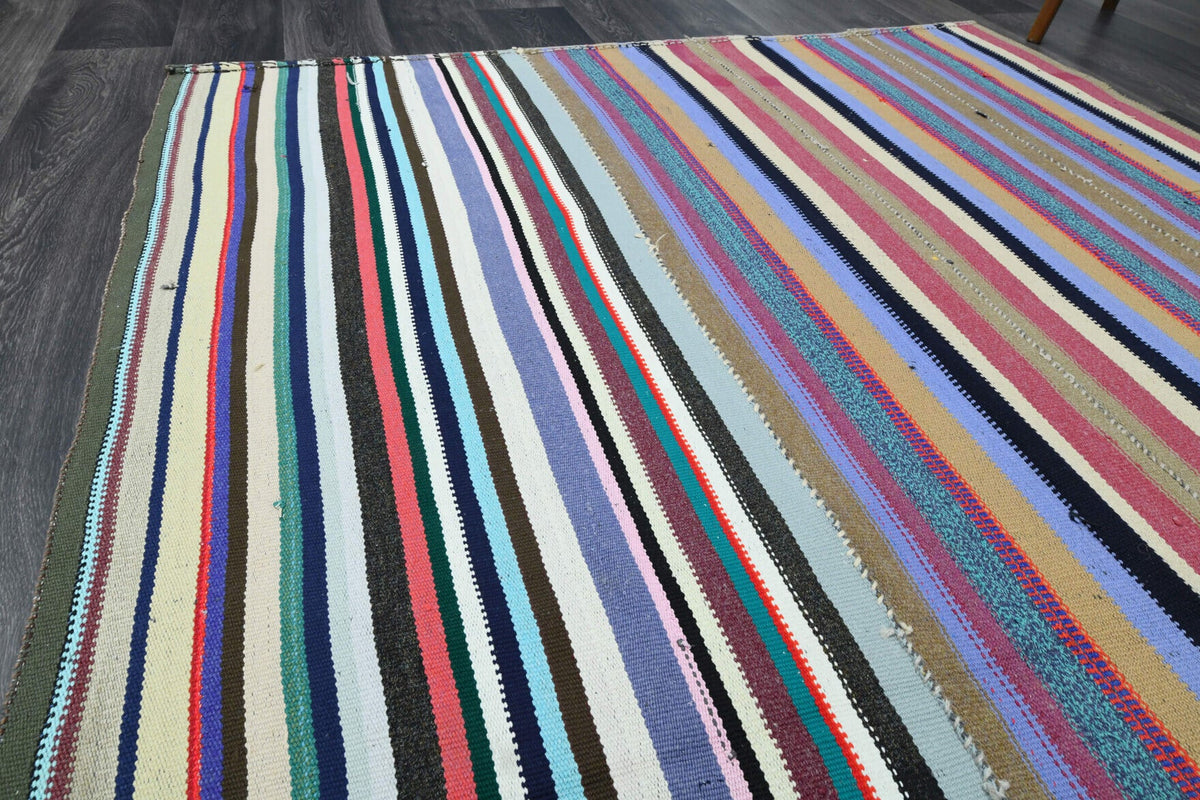 Turkish Vintage Area Kilim Rug