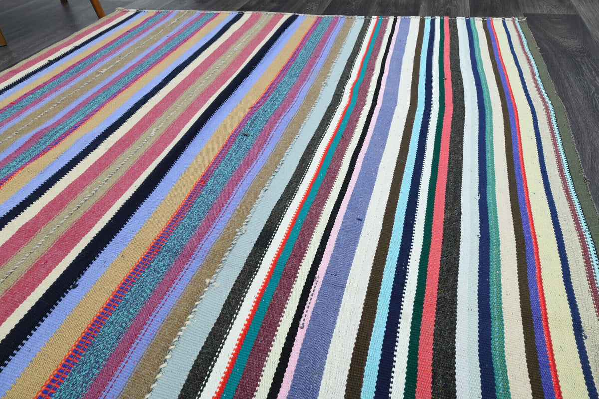 Turkish Vintage Area Kilim Rug