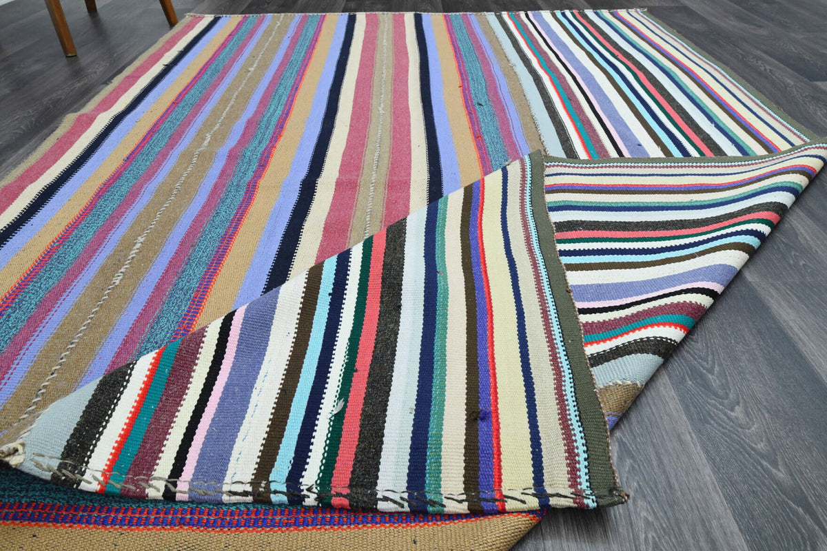 Turkish Vintage Area Kilim Rug