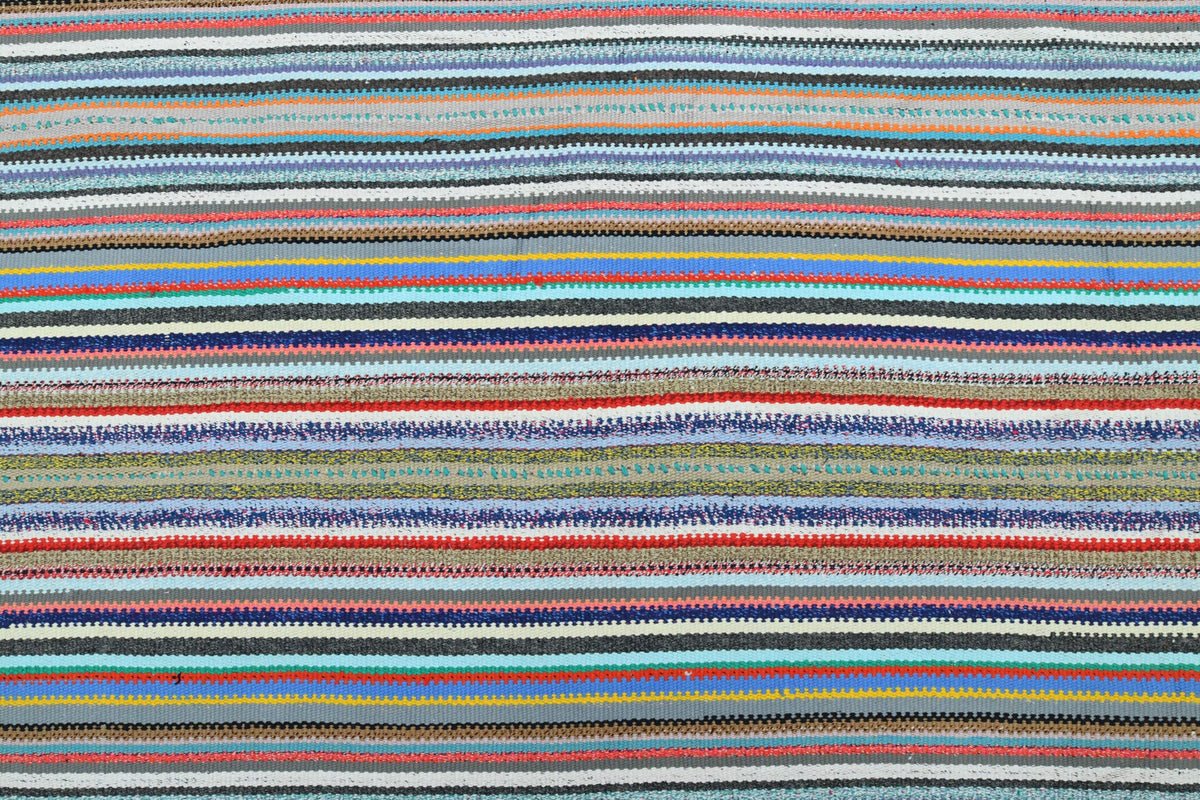 El yapımı vintage halı 165x292 cm oryantal desenli yün - kenar ve saçak detayı