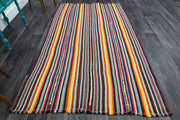 1960'lardan Anadolu kökenli çizgili el dokuma vintage kilim, 161x270 cm