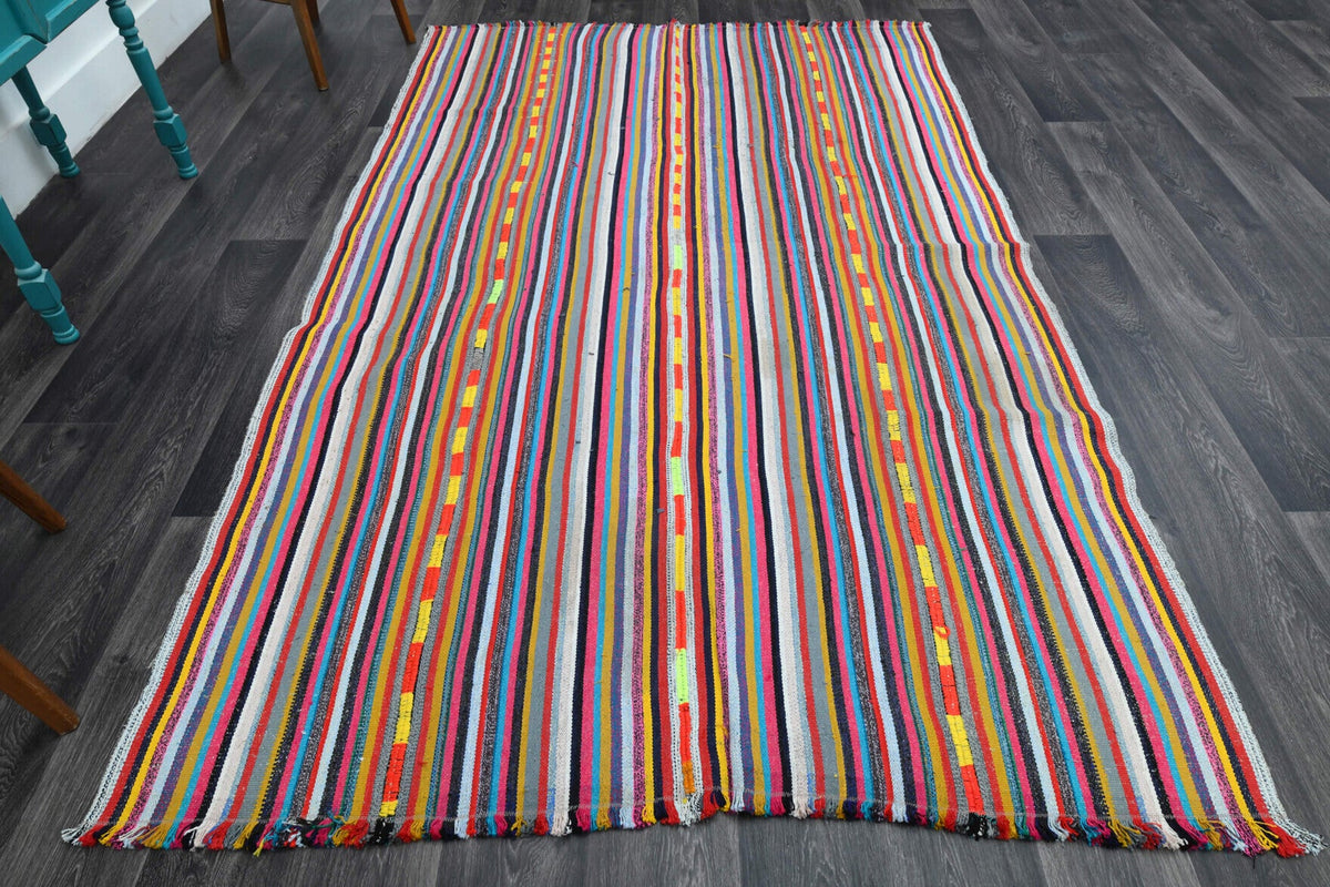Turkish Vintage Area Kilim Rug
