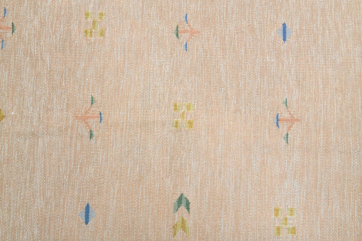 El yapımı vintage halı 173x224 cm bordürlü desenli yün - üstten görünüm