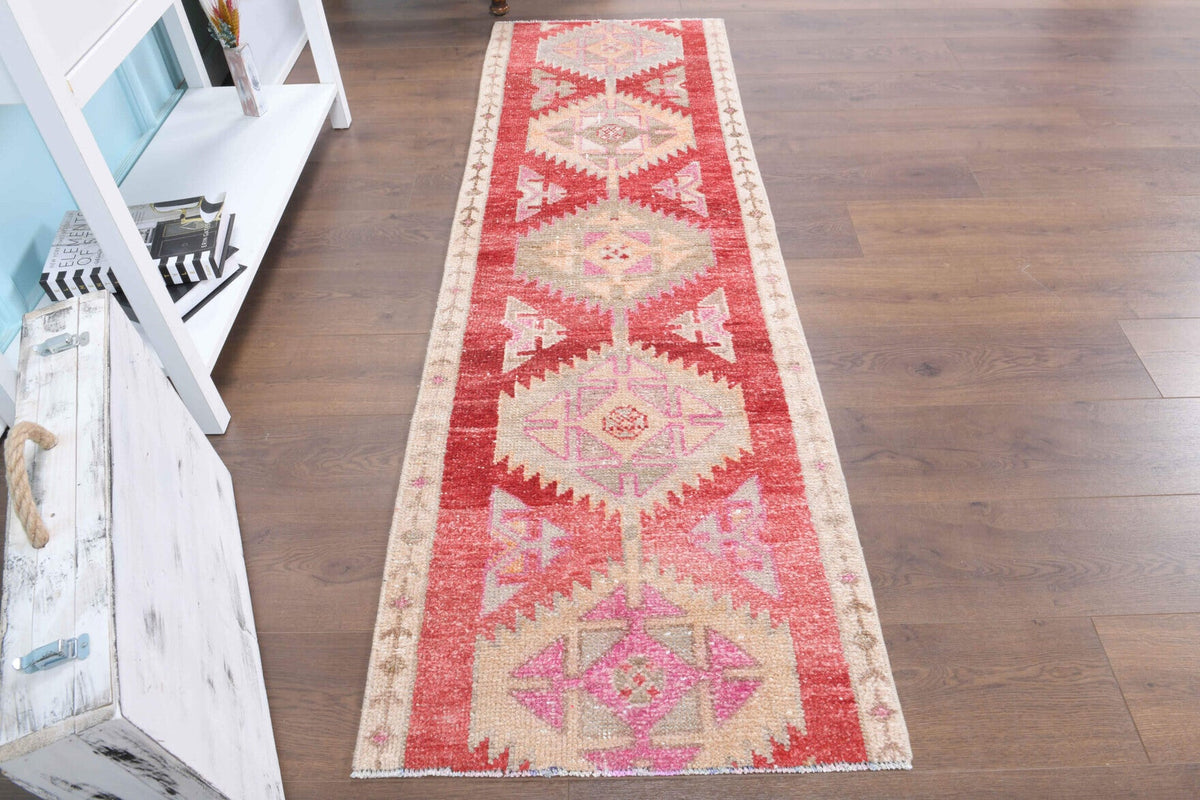 Red Vintage Anatolian Runner Rug