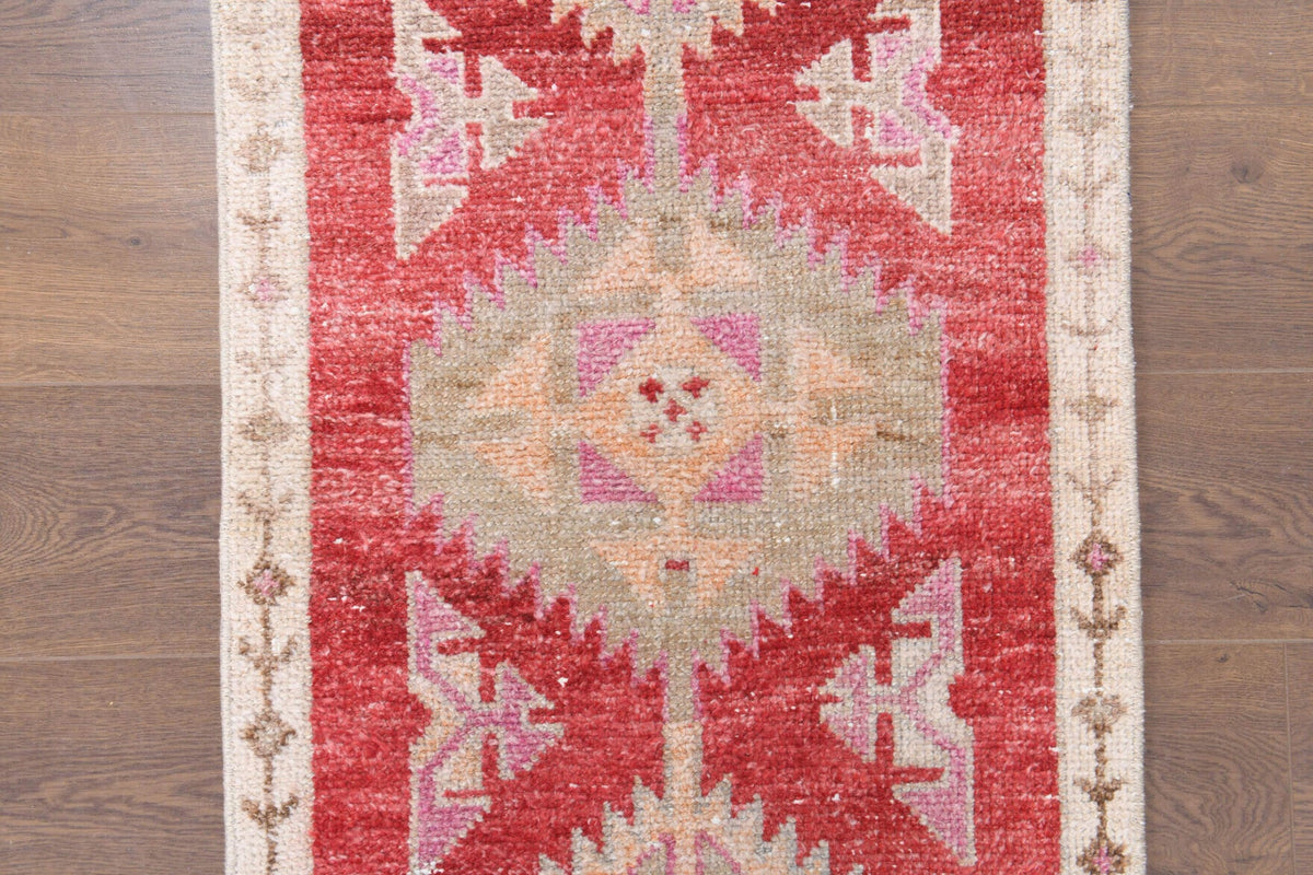 Red Vintage Anatolian Runner Rug