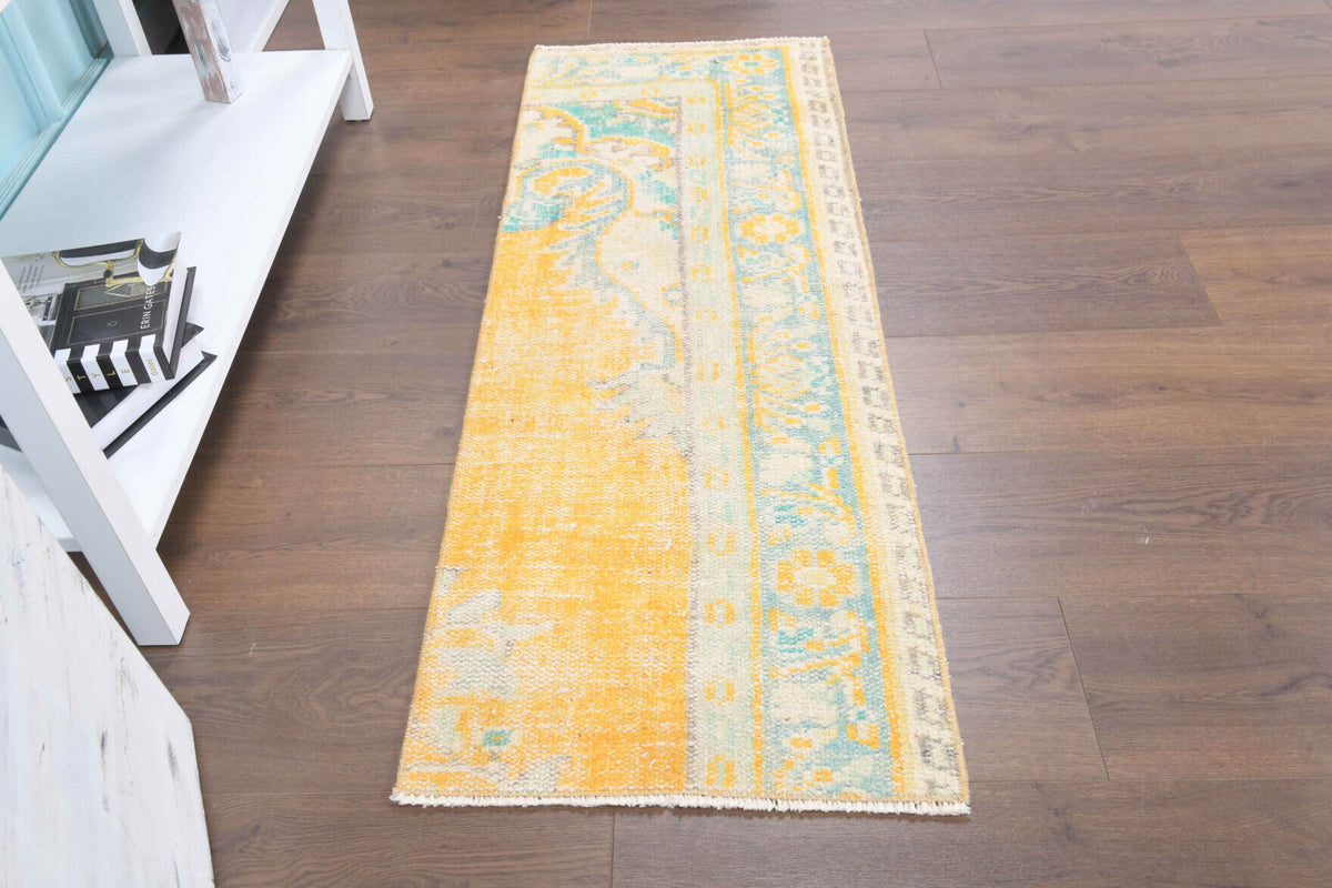 Turkish Vintage Mini Oushak Rug